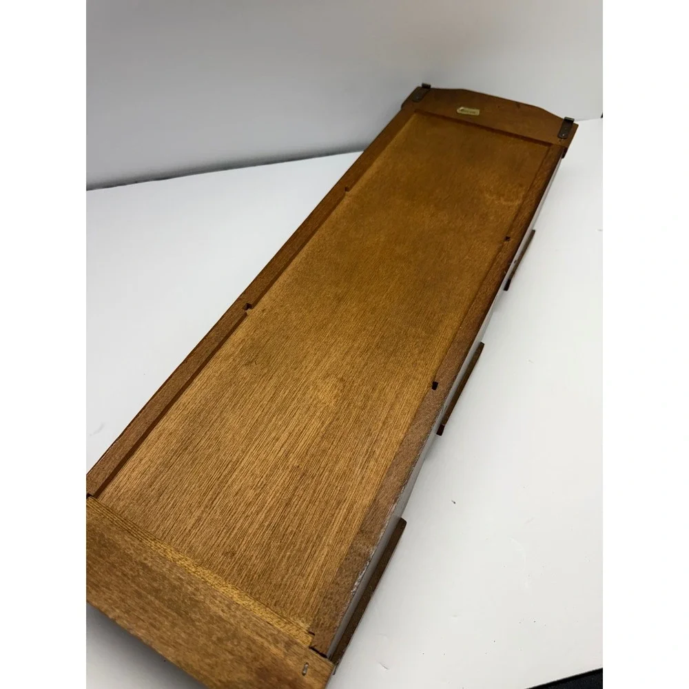 Vintage Wood Wall Mail Organizer 3 Tier Letter Bill Holder Key Hooks Brown